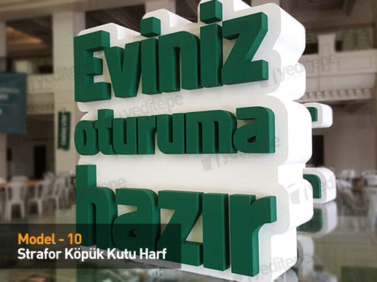 Strafor köpük kutu harf