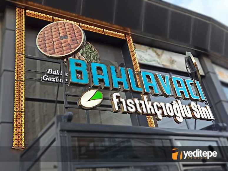 Fıstıkçıoğlu Gold Krom Harfli Tabela