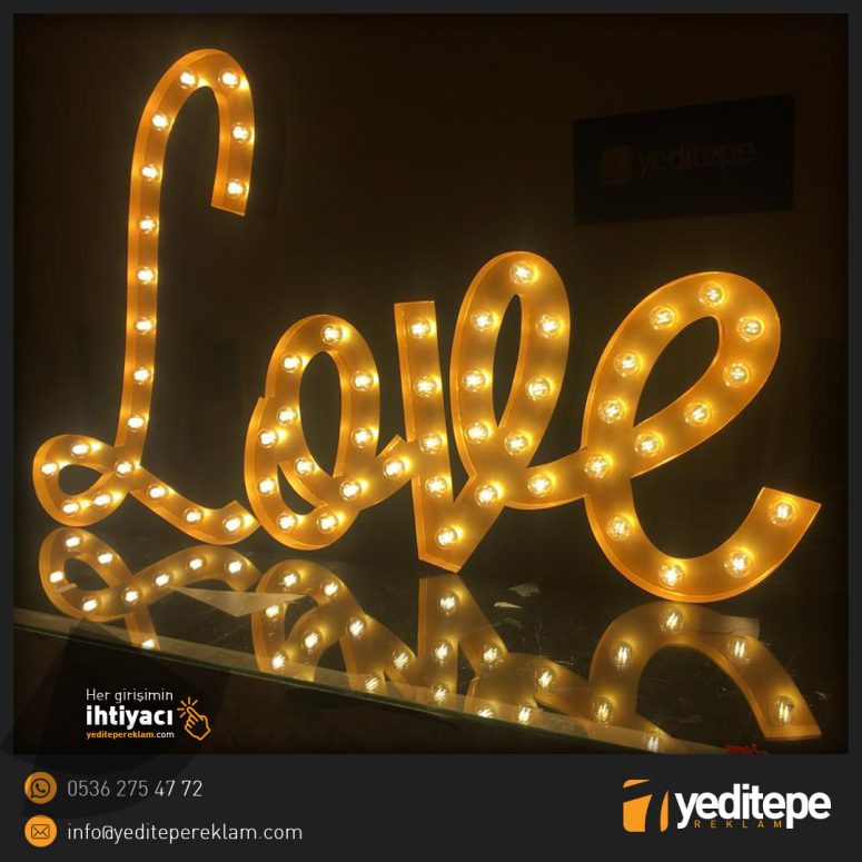 Retro Love Kutu Harf